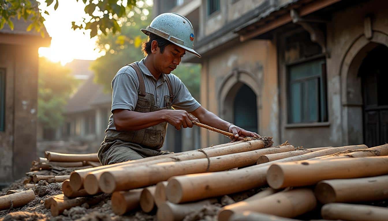 Illustration: Définition et origines de l’échafaudage en bambou