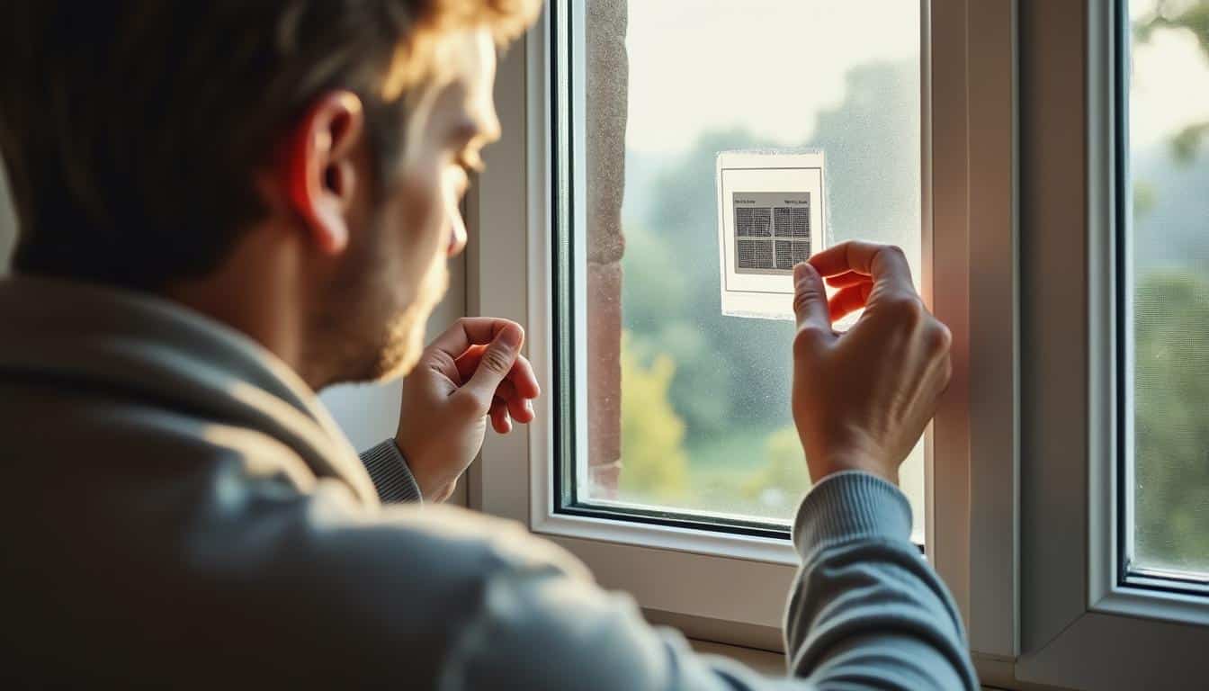 Illustration: Fonctionnement et pose des étiquettes d’alarme dans la maison