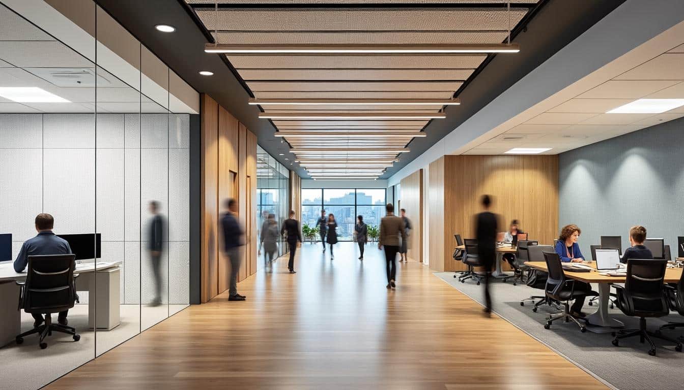 Illustration: Les avantages et les différents types de faux plafond acoustique