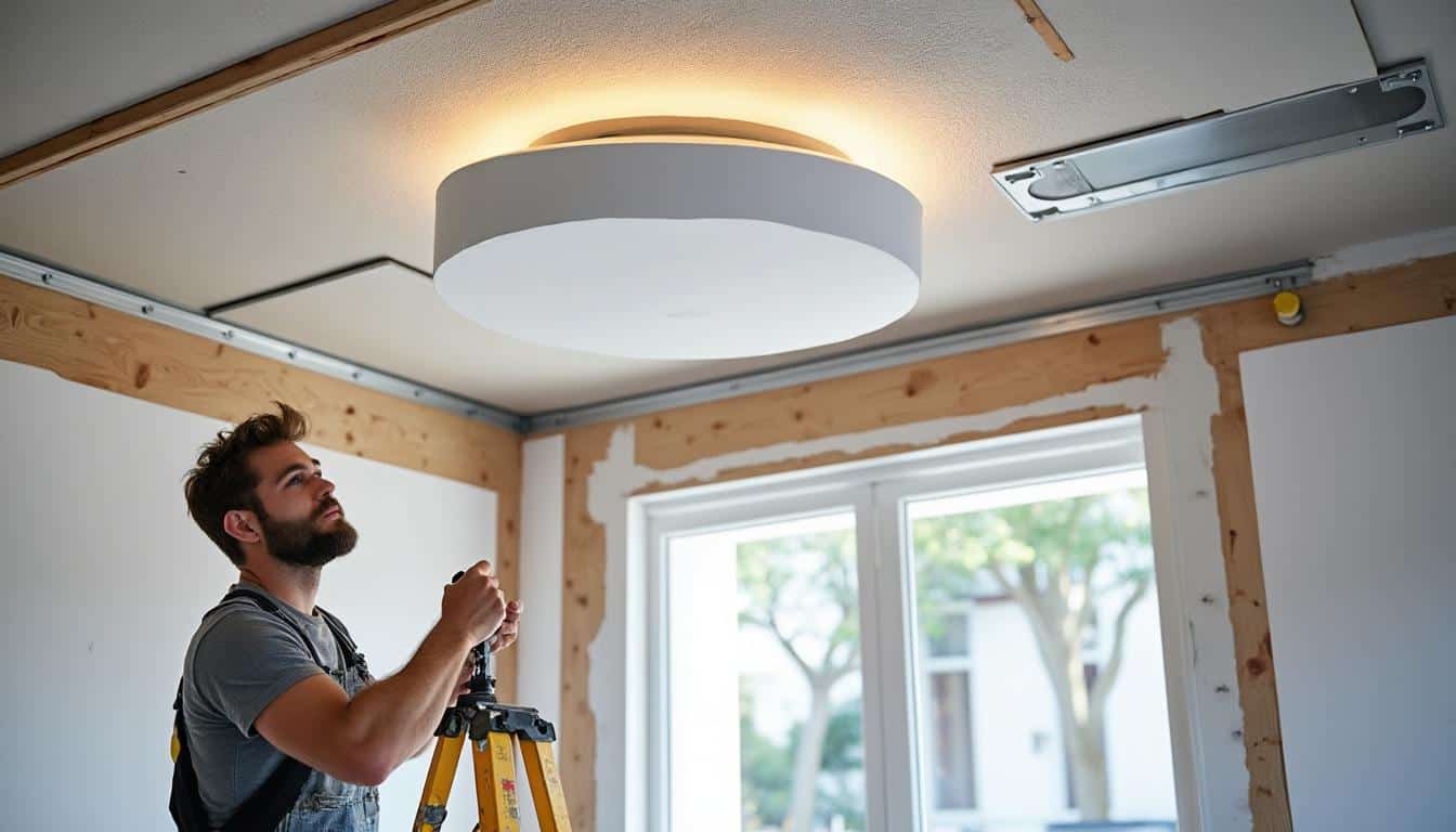 Illustration: Définition et principe du faux plafond autoportant