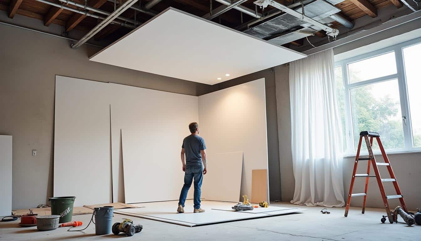 Illustration: Avantages, limites et usages du faux plafond autoportant