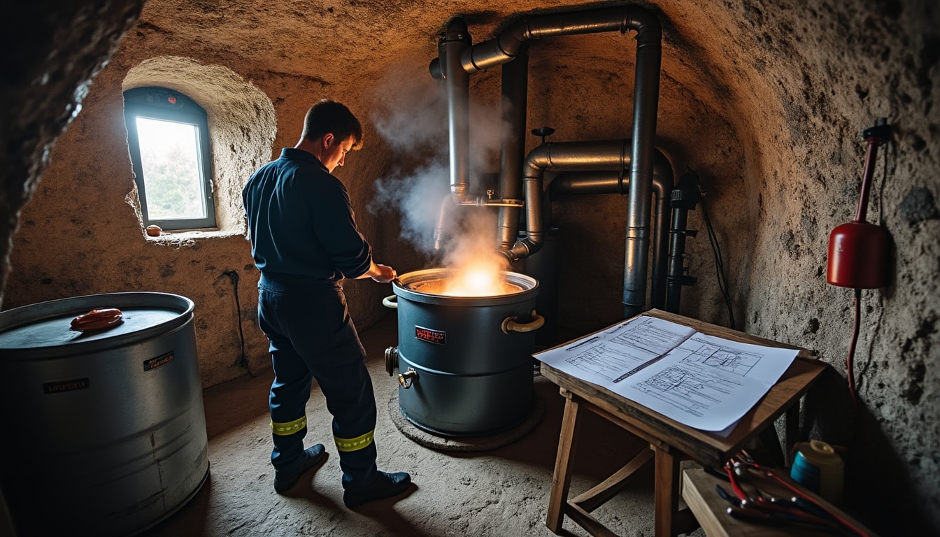 Illustration: Étapes du fonctionnement d’une chaudière fioul : du stockage à la production de chaleur