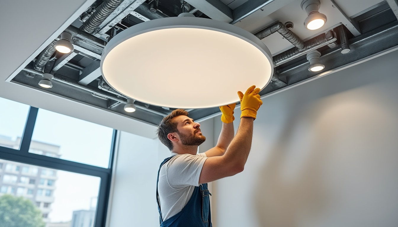 Illustration: Définition du faux plafond et des spots encastrables