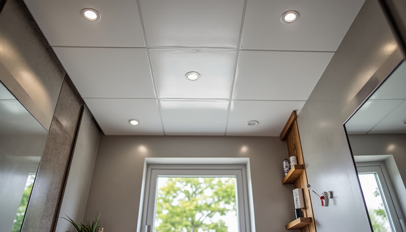 Illustration: Avantages et inconvénients du faux plafond en salle de bain
