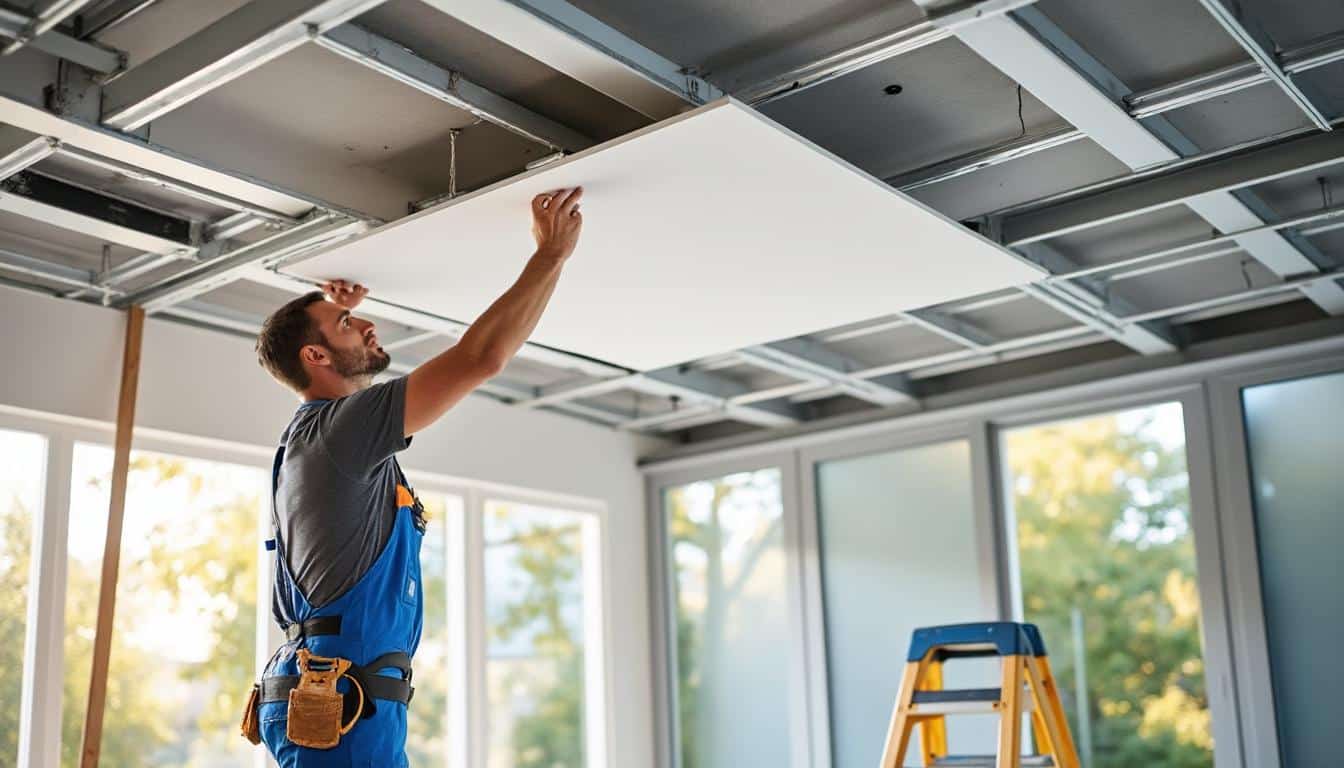 Illustration: Comprendre le fonctionnement d’un faux plafond suspendu à dalles 60x60