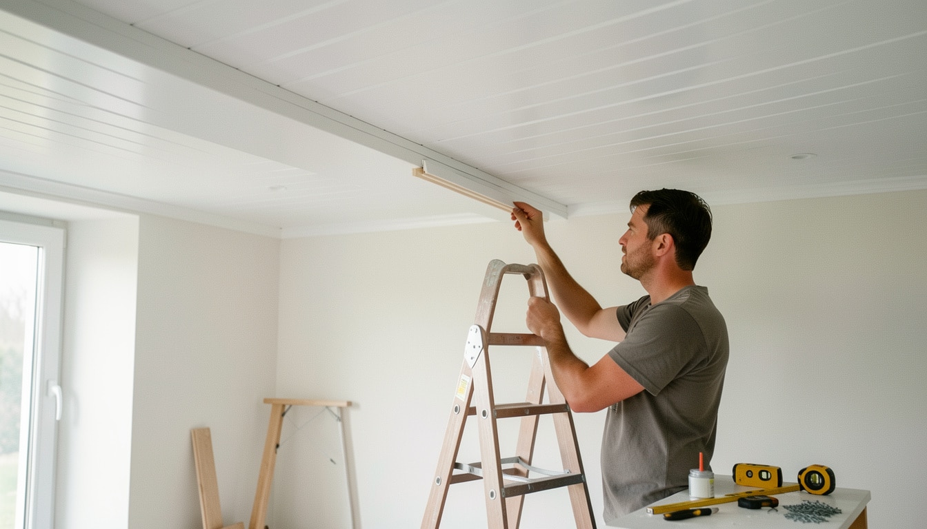 Poser du lambris PVC au plafond étape par étape