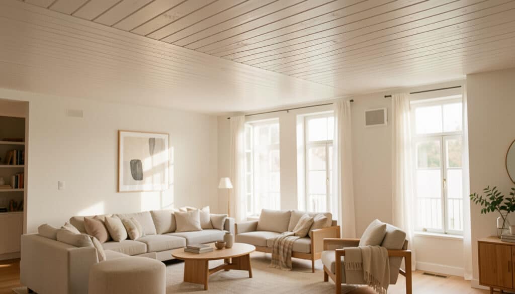 Lambris en bois blanc au plafond : bien le choisir