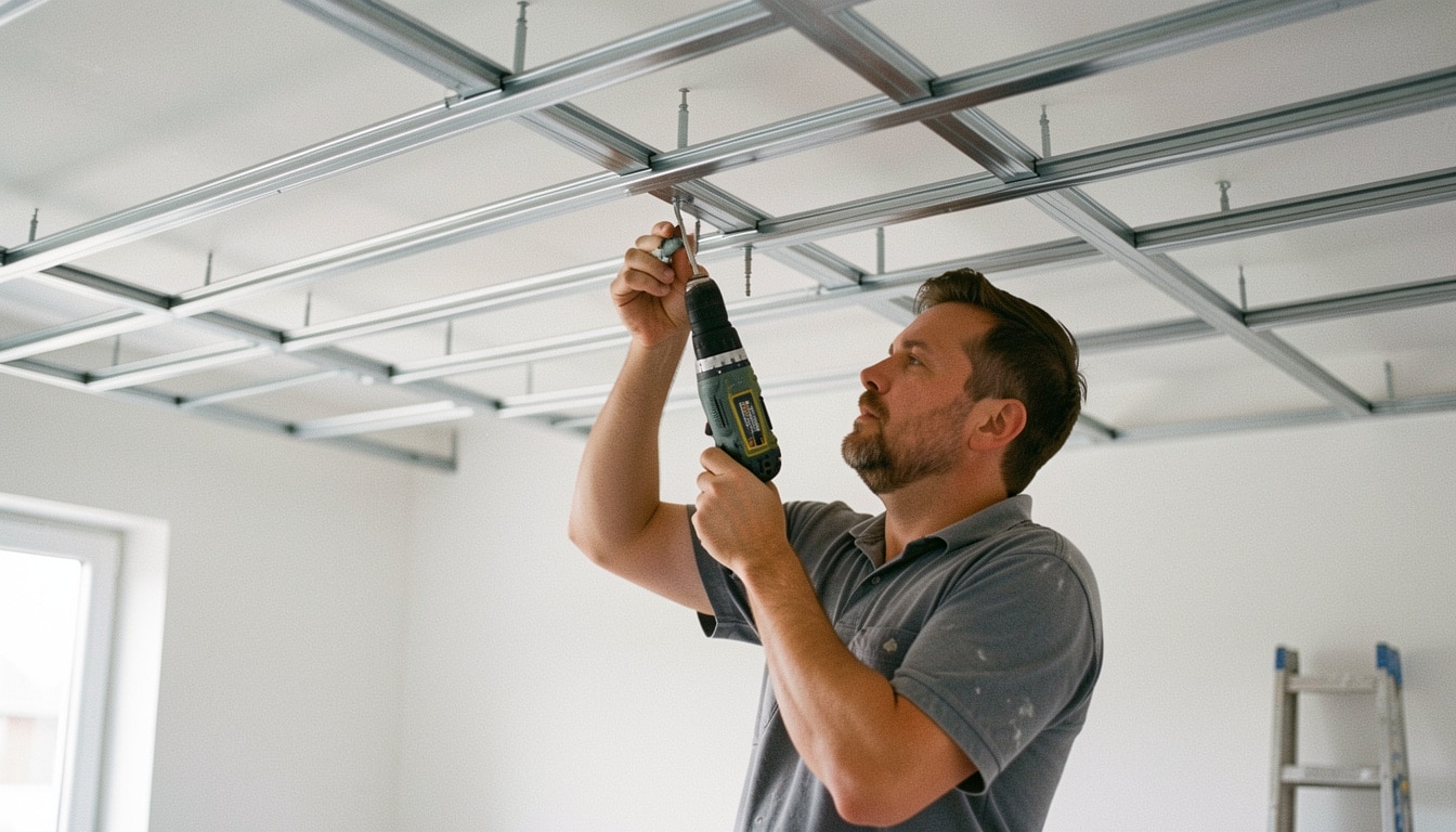 Fixation des suspentes au plafond : pose et réglages